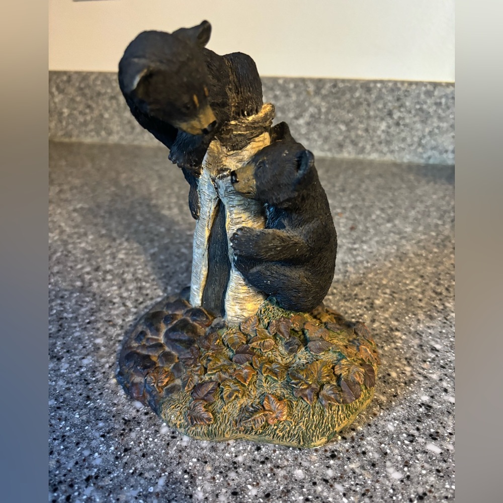 Vintage LivingStone-Bear Figurine with Tree
